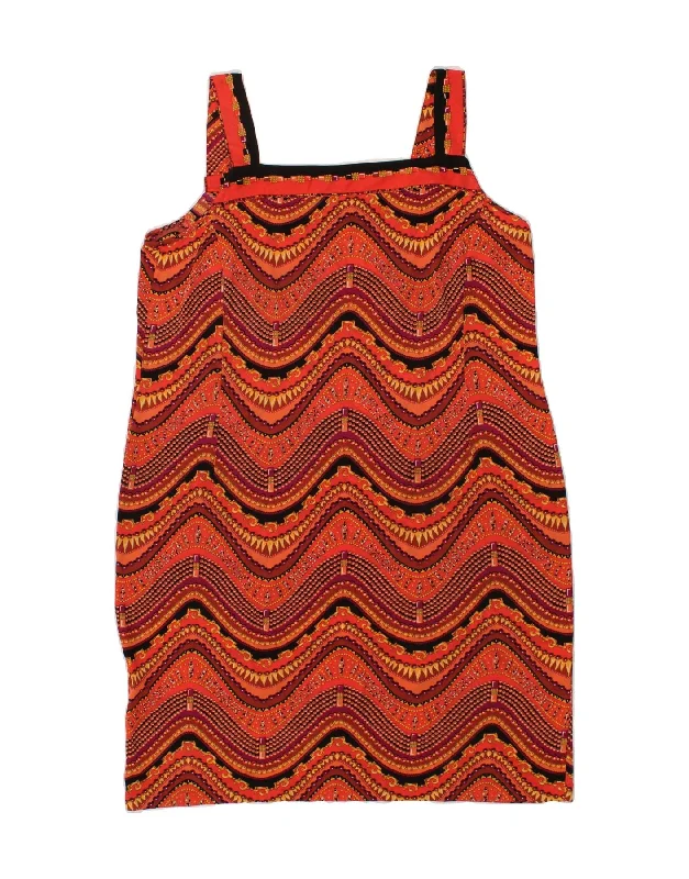 PIERRE CARDIN Womens Sleeveless Shift Dress IT 54 2XL Orange Acrylic