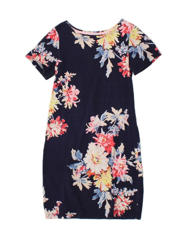 JOULES Womens Sheath Dress UK 8 Small Navy Blue Floral Cotton