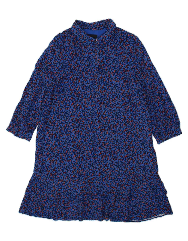 PHASE EIGHT Womens 3/4 Sleeve Drop Waist Dress UK 12 Medium Blue