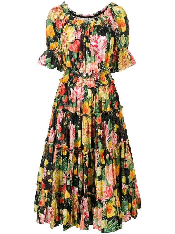 floral print flared dress