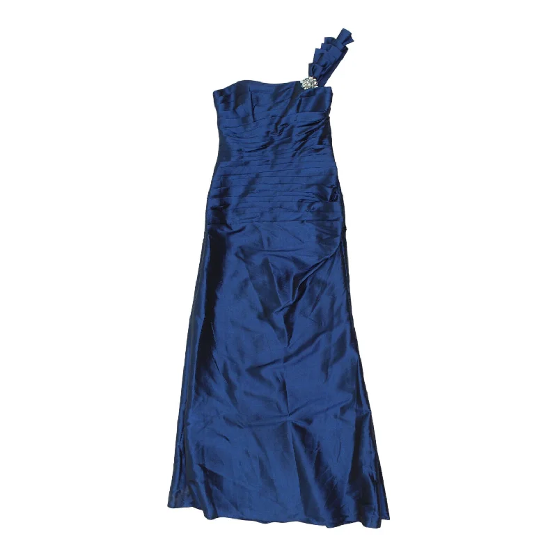 Alexia Womens Blue Sleeveless Evening Dress | Vintage Luxury High End Ball Gown