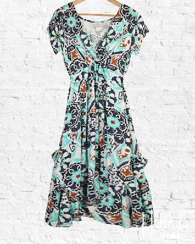Navy Mandala Swing Dress