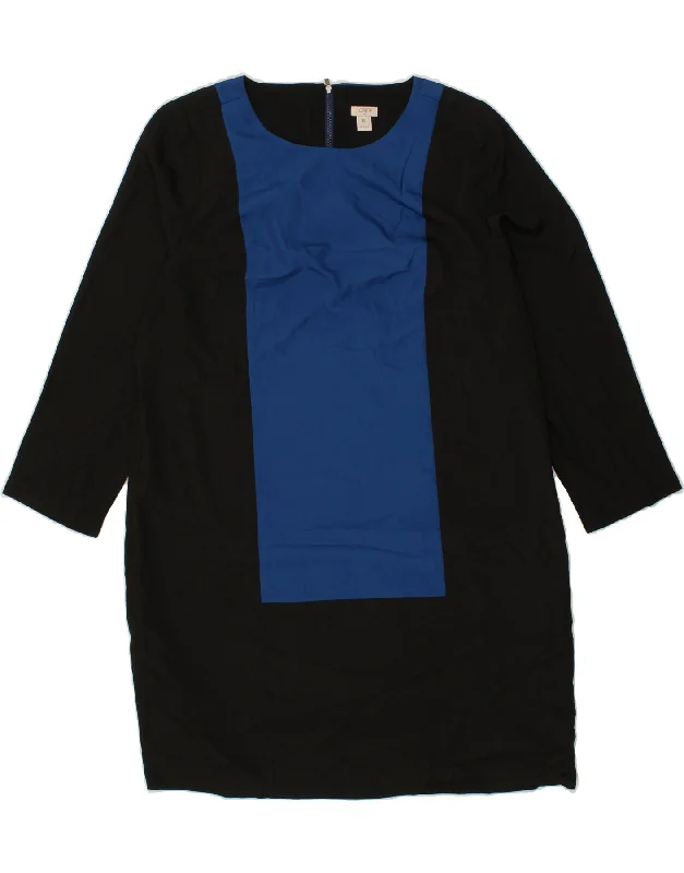 J. CREW Womens 3/4 Sleeve Shift Dress US 16 2XL Black Colourblock