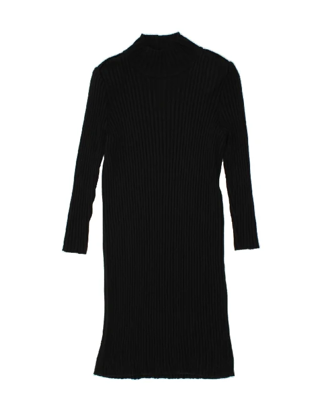 MEDICI Womens Gill Harvey Long Sleeve Jumper Dress UK 10 Small Black Wool