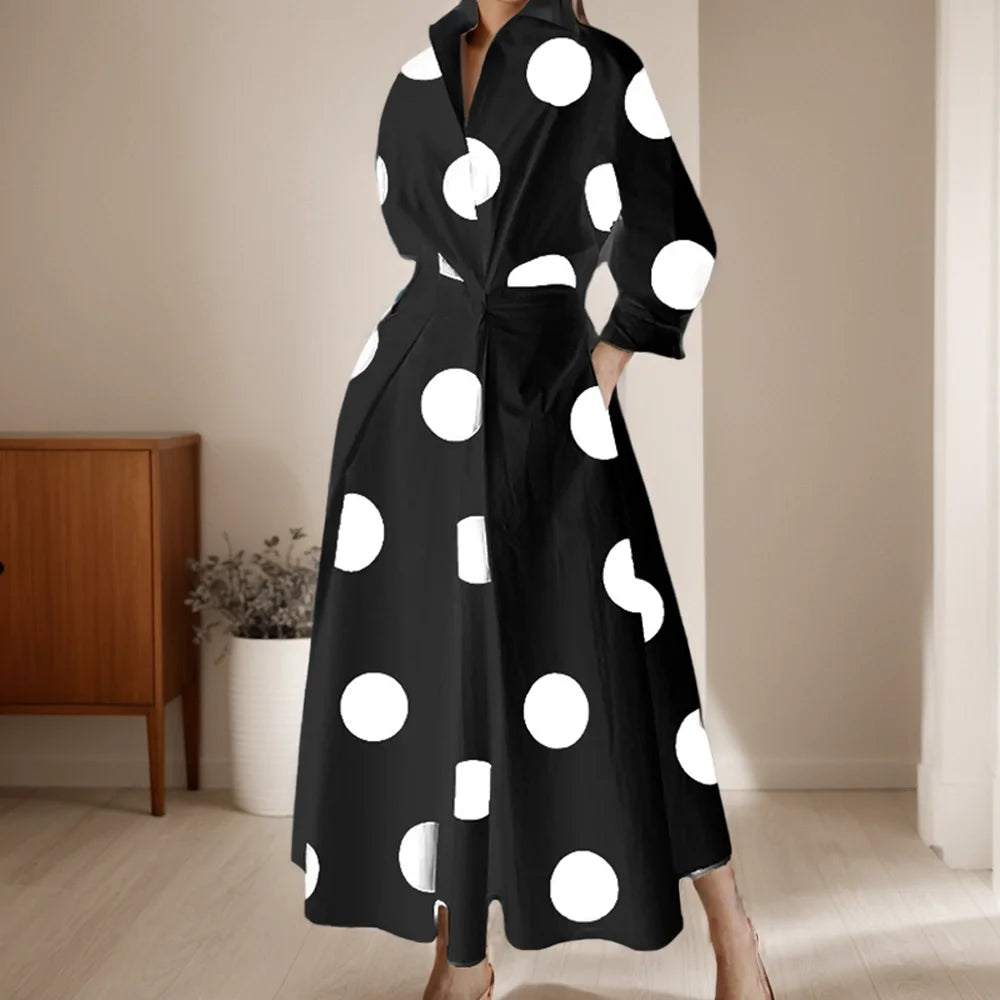 Women's Dress Fashion Commuter Office Solid Color Higt Waist Long Sleeve Long Dresses Elegant Holiday Party Long Dress Female Women's Dress Fashion Commuter Office Solid Color Higt Waist Long Sleeve Long Dresses Elegant Holiday Party Long Dress Female