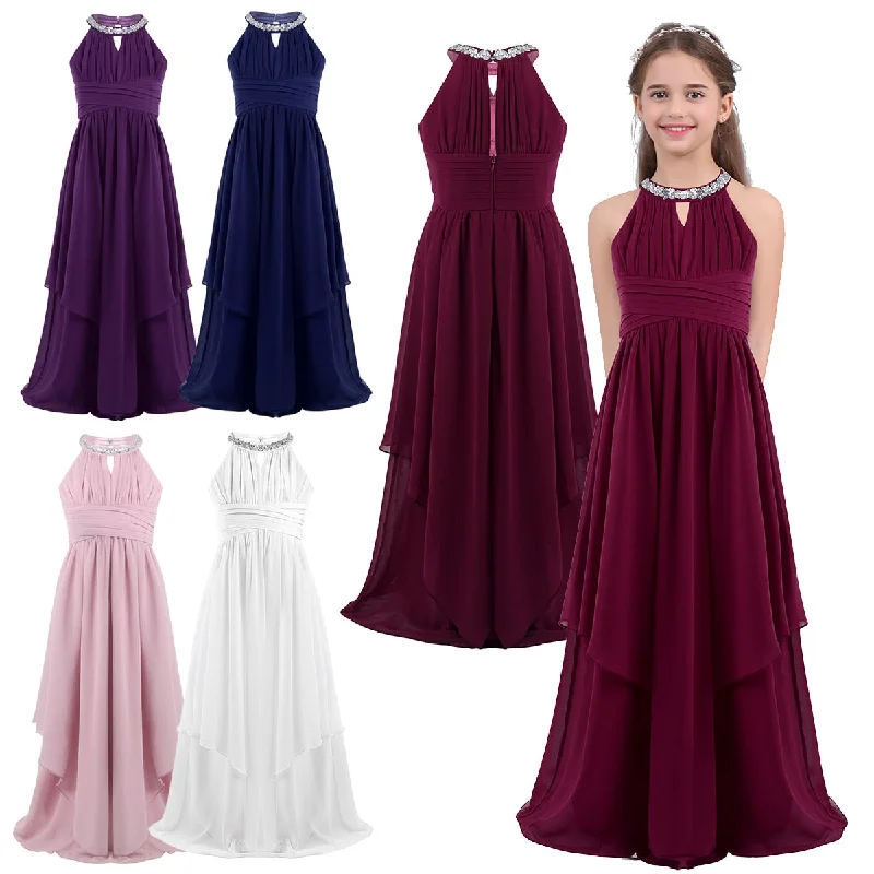 Oyolan Chiffon Teenagers Kids Girls Wedding Long Girl Dress Elegant Princess Party Pageant Formal Dress Teen Children's Clothes Oyolan Chiffon Teenagers Kids Girls Wedding Long Girl Dress Elegant Princess Party Pageant Formal Dress Teen Children's Clothes