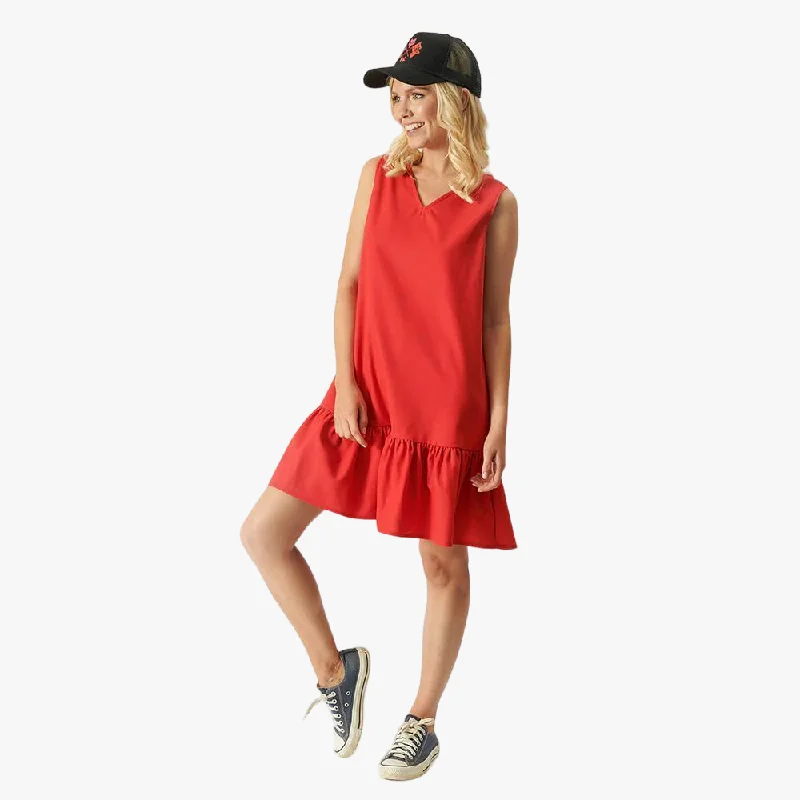 Fox Womens Ruffle Rider Dress Red