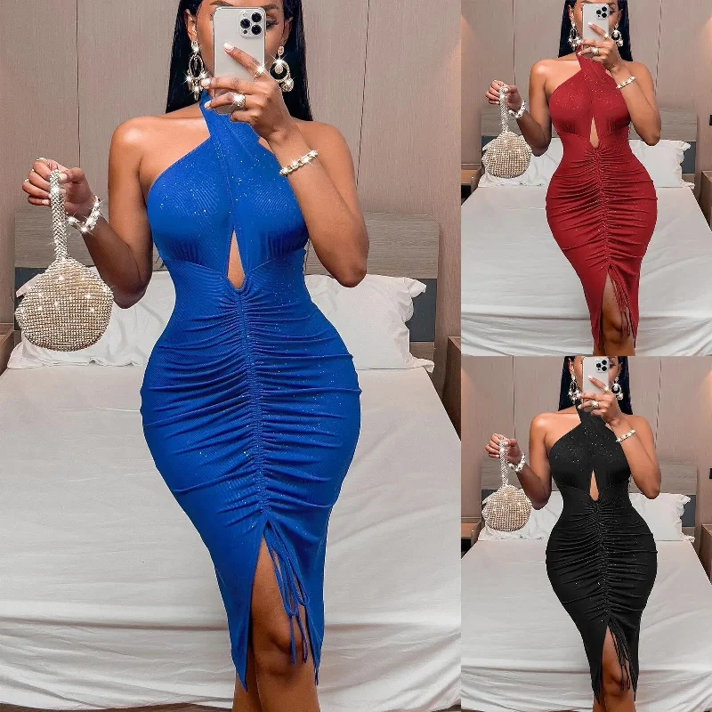 Women's New Fashion women Spring Summer open back wrap chest tight dress elegant befree Women's New Fashion women Spring Summer open back wrap chest tight dress elegant befree
