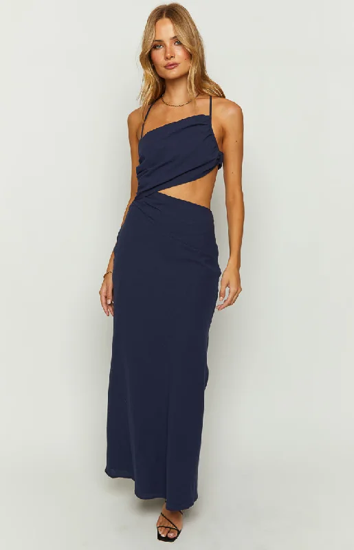 Cindy Blue Maxi Dress Elegant Maxi Dress with Lace