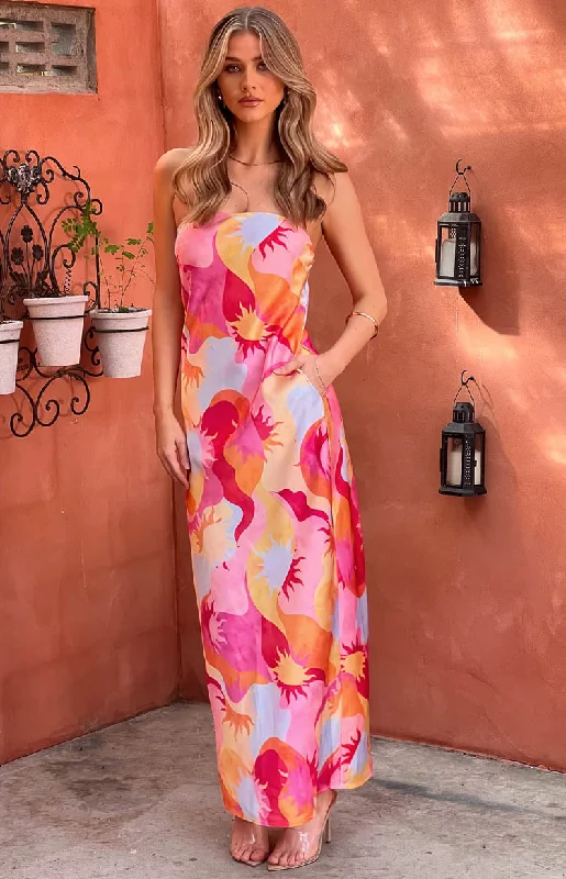 Damia Sun Print Maxi Dress Stylish Longline Maxi Dress