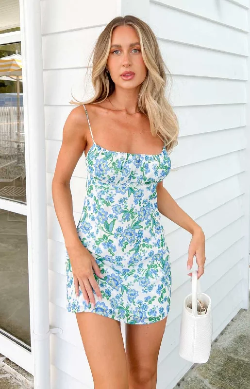 Isabel White Floral Mini Dress Comfortable Polka Dot Mini Dress