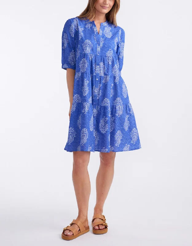 Marilyn Mini Dress - Shrine Blue Stylish Ribbed Mini Dress