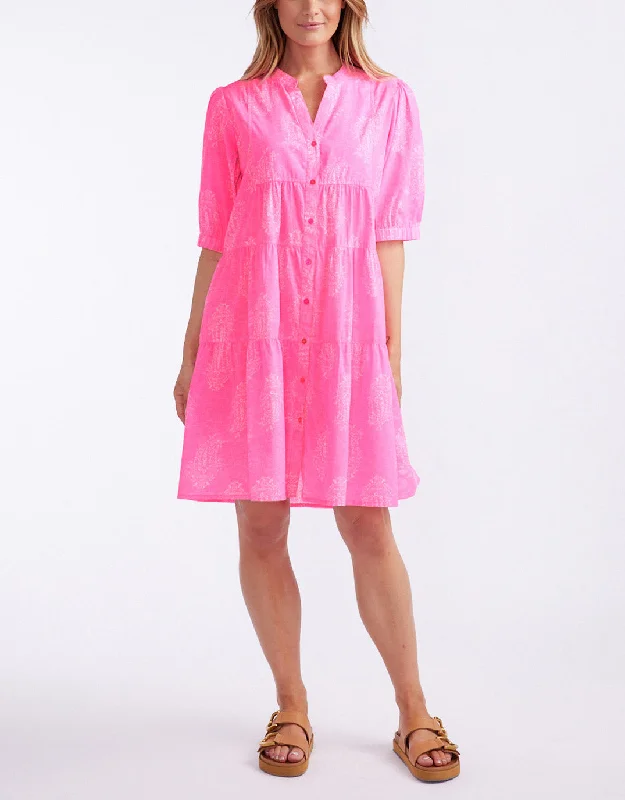 Marilyn Mini Dress - Shrine Pink Casual High-Waist Mini Dress