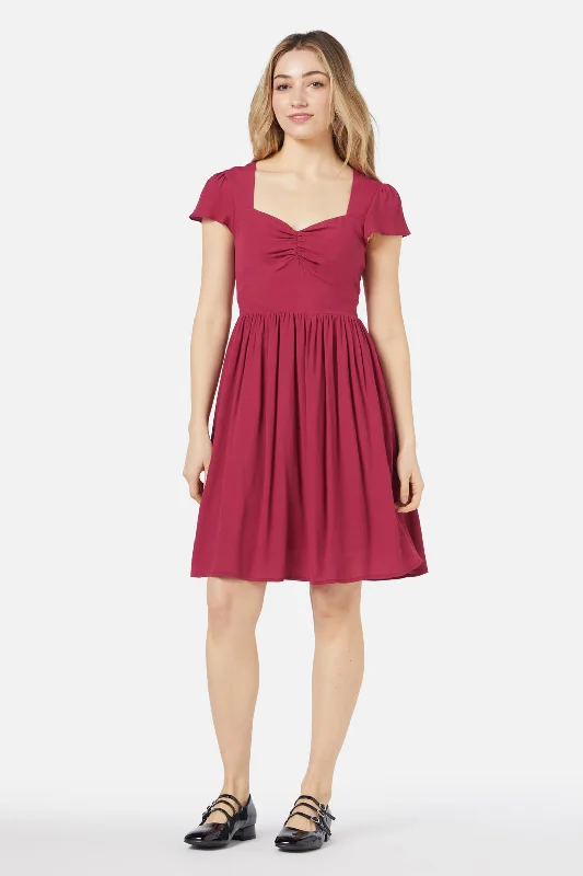 Poet Mini Dress Chic Mini Dress with V-Neck