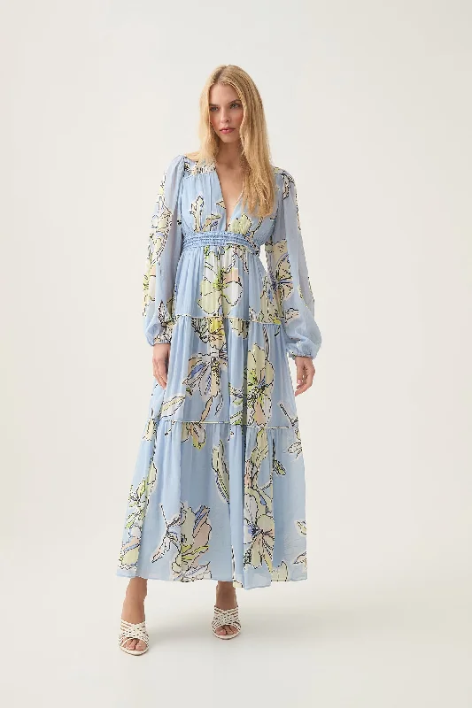 Romantica Voile Maxi Dress Chic Off-Shoulder Maxi Dress
