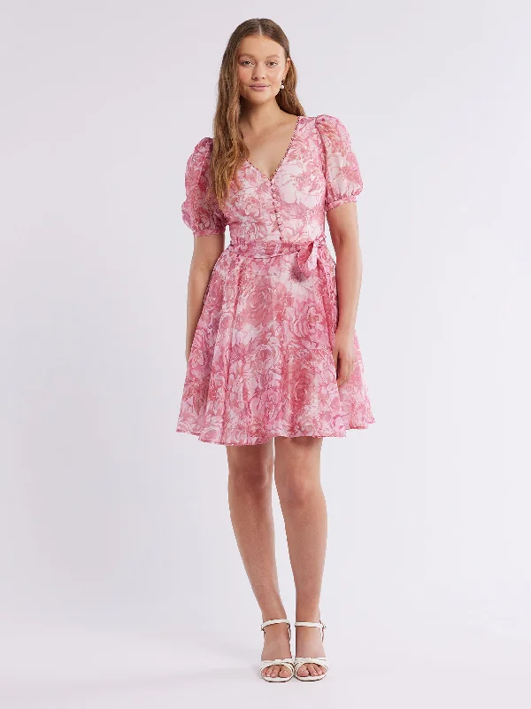 Serenity Rose Mini Dress Trendy Tie-Dye Mini Dress