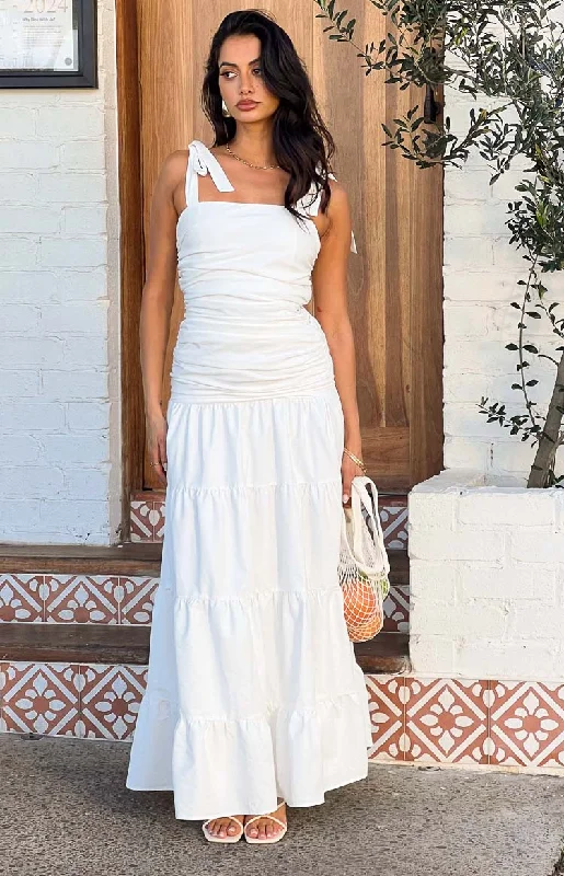 Tessa White Maxi Dress Stylish One-Shoulder Maxi Dress