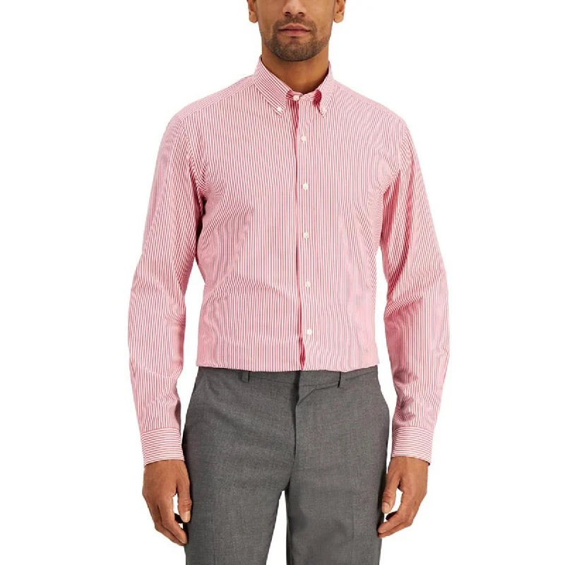 Club Room Mens Slim Fit Striped Button-Down Shirt Casual Button-Down Short Shirt