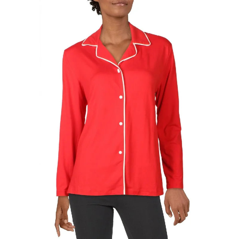 Tart Womens Button Front Long Sleeve Nightshirt Fashionable Short Sleeve Shirt