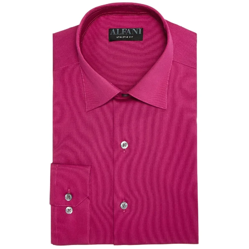 Alfani Mens Regular Fit Office Wear Button-Down Shirt Trendy Summer Short Sleeve