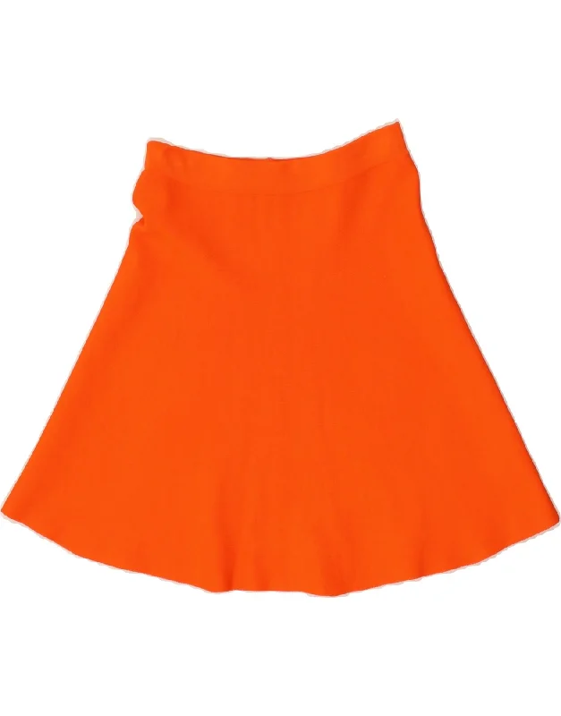 BENETTON Womens A-Line Skirt W30 Medium Orange seamless skirt comfort