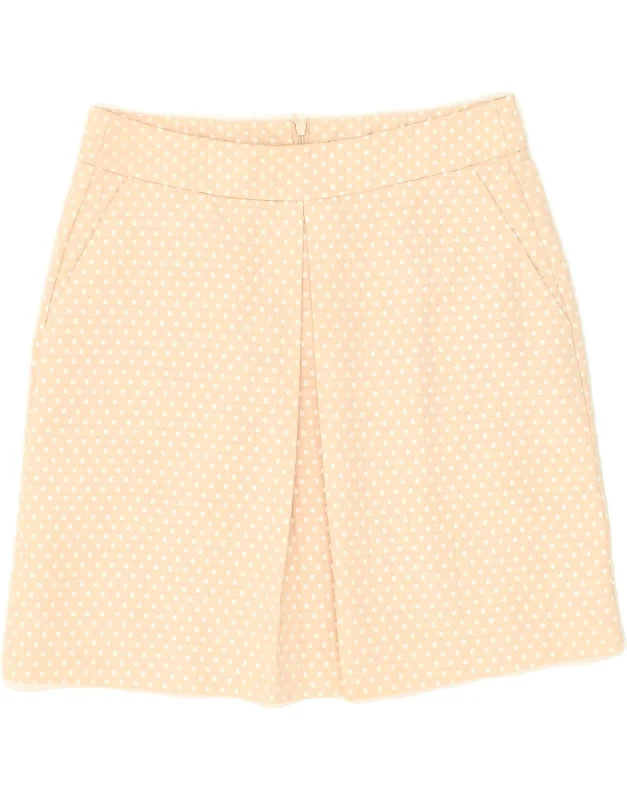 BENETTON Womens Mini Skirt UK 8 Small W28 Beige Polka Dot Polyester leather skirt refined BENETTON Womens Mini Skirt UK 8 Small W28 Beige Polka Dot Polyester leather skirt refined