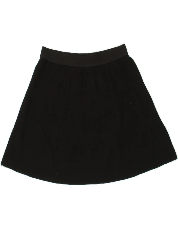 BENETTON Womens Mini Skirt W26 Small  Black Wool lace skirt feminine