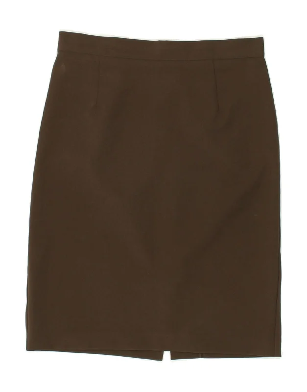 BENETTON Womens Pencil Skirt IT 44 Medium W28 Khaki Polyester corduroy skirt textured BENETTON Womens Pencil Skirt IT 44 Medium W28 Khaki Polyester corduroy skirt textured