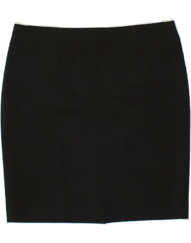 BENETTON Womens Pencil Skirt W32 Large Black lightweight skirt design