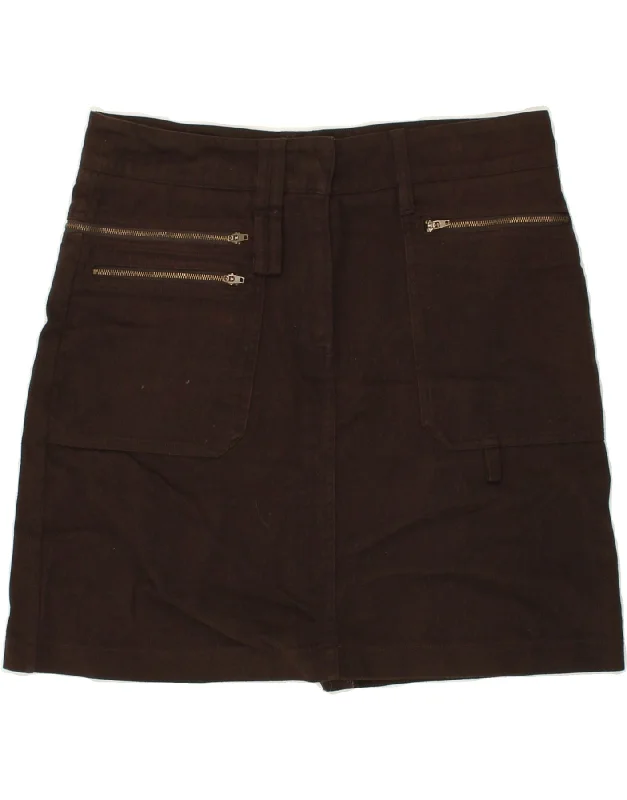 BENETTON Womens Straight Skirt IT 44 Medium W30  Brown Cotton denim skirt casual