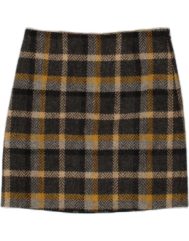 BODEN Womens Mini Skirt UK 12 Medium W30  Grey Check Wool cotton skirt soft