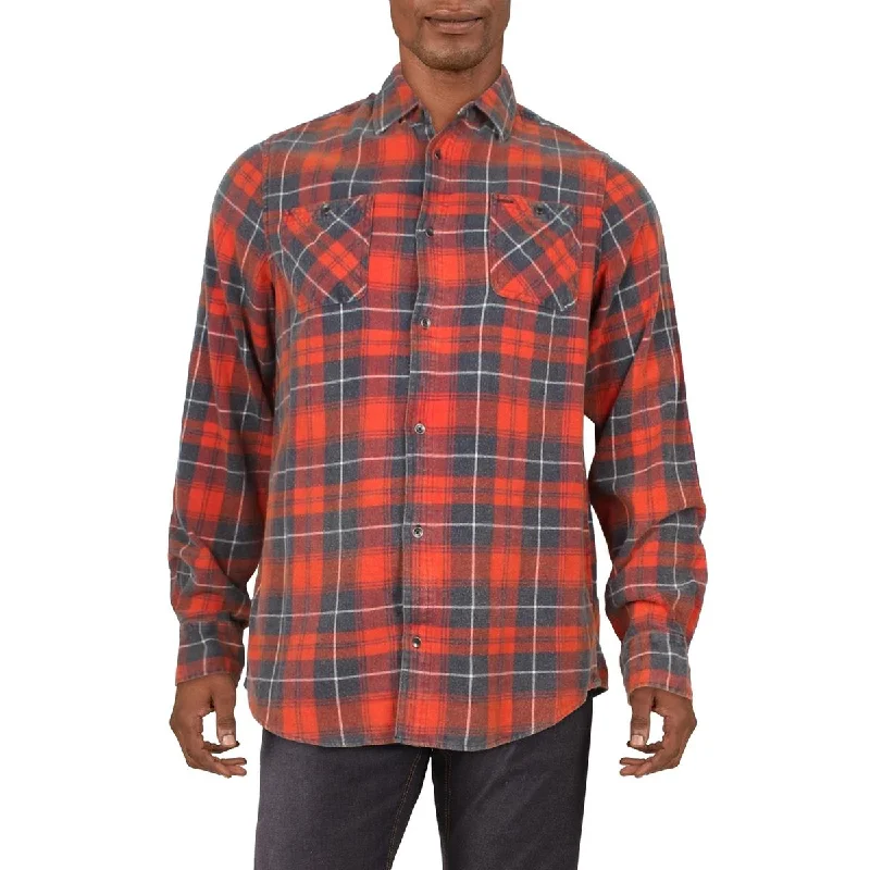 Buffalo David Bitton Mens Cotton Plaid Button-Down Shirt Casual Slouchy Short Sleeve Buffalo David Bitton Mens Cotton Plaid Button-Down Shirt Casual Slouchy Short Sleeve