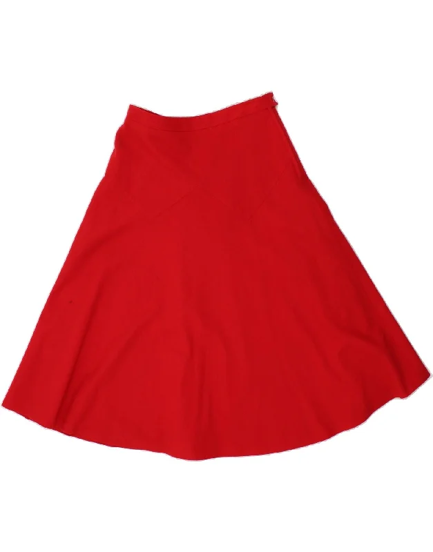 CACHAREL Womens A-Line Skirt UK 12 Medium W30 Red Wool corduroy skirt durable