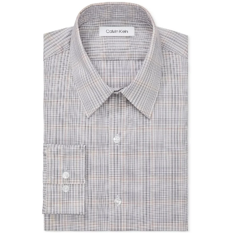 Calvin Klein Mens Wrinkle Resistant Cotton Button-Down Shirt Elegant Silk Short Shirt Calvin Klein Mens Wrinkle Resistant Cotton Button-Down Shirt Elegant Silk Short Shirt