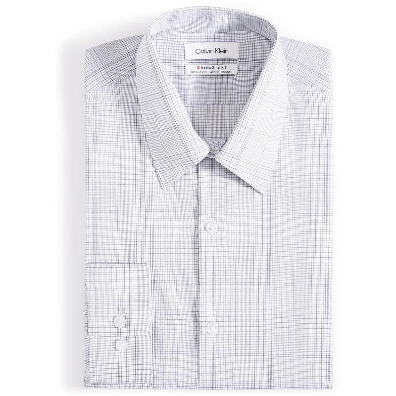 Calvin Klein Mens Wrinkle Resistant Stretch Button-Down Shirt Casual Plain Short Shirt Calvin Klein Mens Wrinkle Resistant Stretch Button-Down Shirt Casual Plain Short Shirt