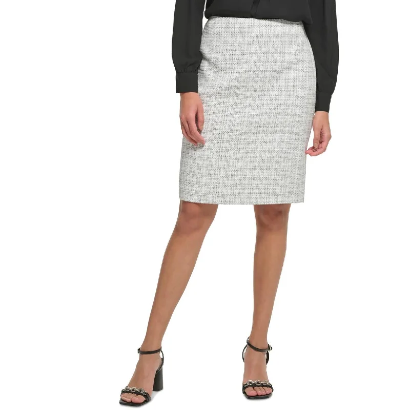 Calvin Klein Womens Knee Length Tweed Pencil Skirt high waist skirt