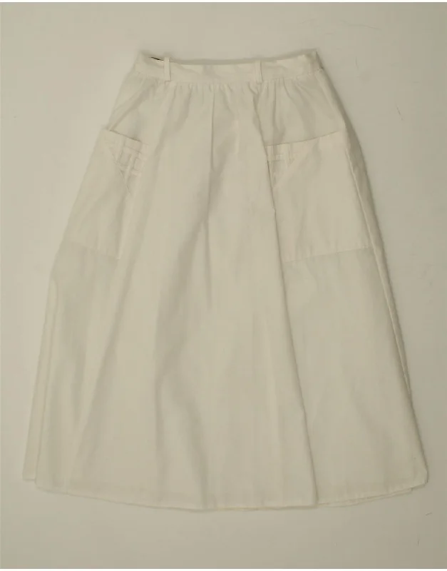 CANDA Womens A-Line Skirt IT 38 XS W26 White Polyester velvet skirt luxury