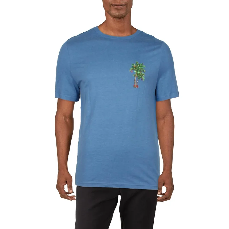Club Room Mens Christmas Short Sleeve Sleep Shirt Elegant Silk Short Shirt