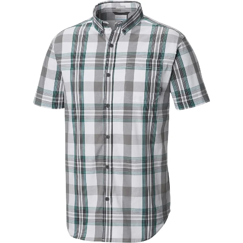Columbia Sportswear Mens Cotton Plaid Button-Down Shirt Chic Embellished Short Sleeve Columbia Sportswear Mens Cotton Plaid Button-Down Shirt Chic Embellished Short Sleeve