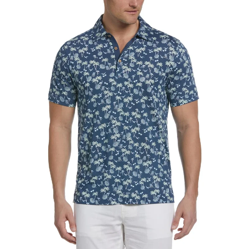 Cubavera Mens Collar Printed Button-Down Shirt Stylish Round Neck Shirt