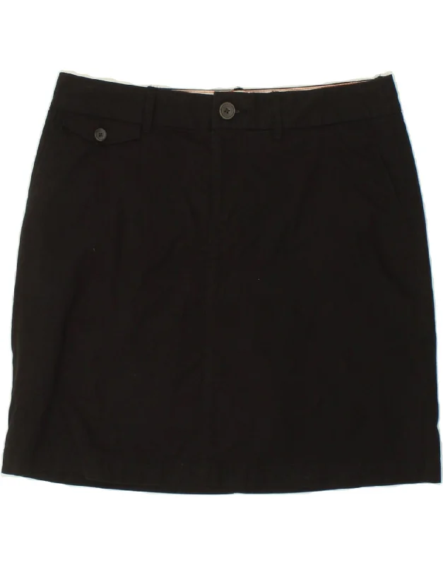 DOCKERS Womens A-Line Skirt US 8 Medium W32 Black Cotton ruffled skirt detail