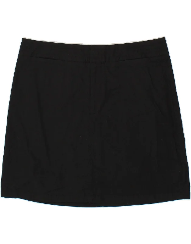 DOCKERS Womens Mini Skirt US 8 Medium W32  Black Cotton belted skirt waist