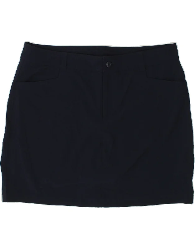 EDDIE BAUER Womens Mini Skirt UK 16 Large W34 Navy Blue Polyester high waist skirt