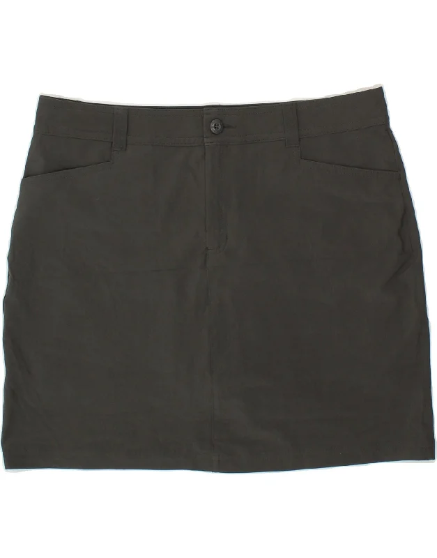 EDDIE BAUER Womens Mini Skirt US 12 Large W36 Grey Polyester wrap skirt elegant