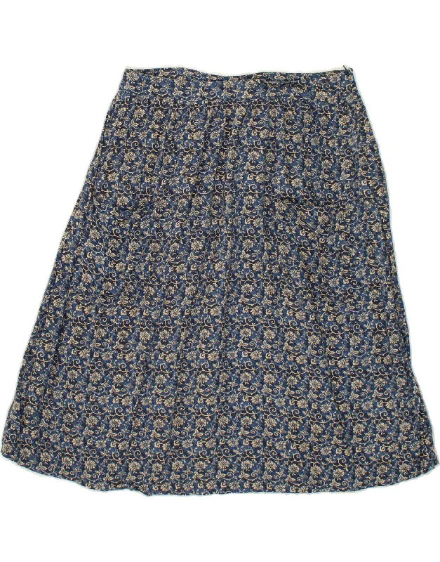 FAT FACE Womens A-Line Skirt UK 10 Small W32  Blue Paisley corduroy skirt cozy