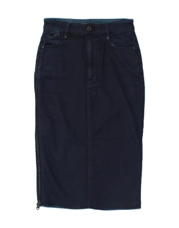 G-STAR Womens Denim Skirt W25 XS  Navy Blue Cotton lightweight skirt design