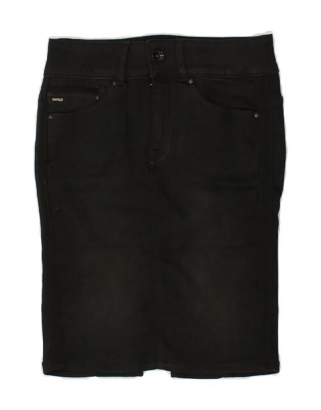 G-STAR Womens Denim Skirt W26 Small  Black Cotton relaxed fit skirt