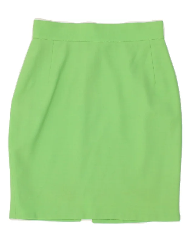GAI MATTIOLO Womens Pencil Skirt IT 44 Medium W28 Green wool skirt sturdy