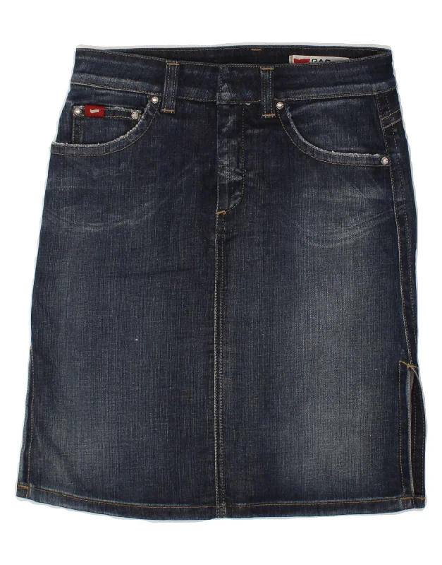 GAS Womens Denim Skirt W25 XS Navy Blue Cotton denim skirt durable