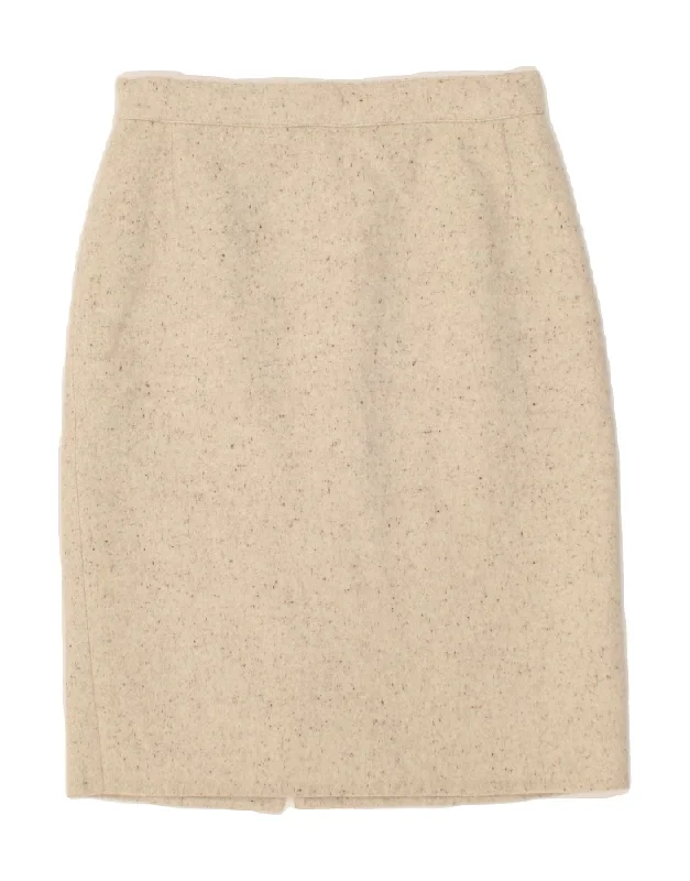 GENNY Womens High Waist Straight Skirt IT 46 Large W28 Beige Flecked chiffon skirt airy GENNY Womens High Waist Straight Skirt IT 46 Large W28 Beige Flecked chiffon skirt airy
